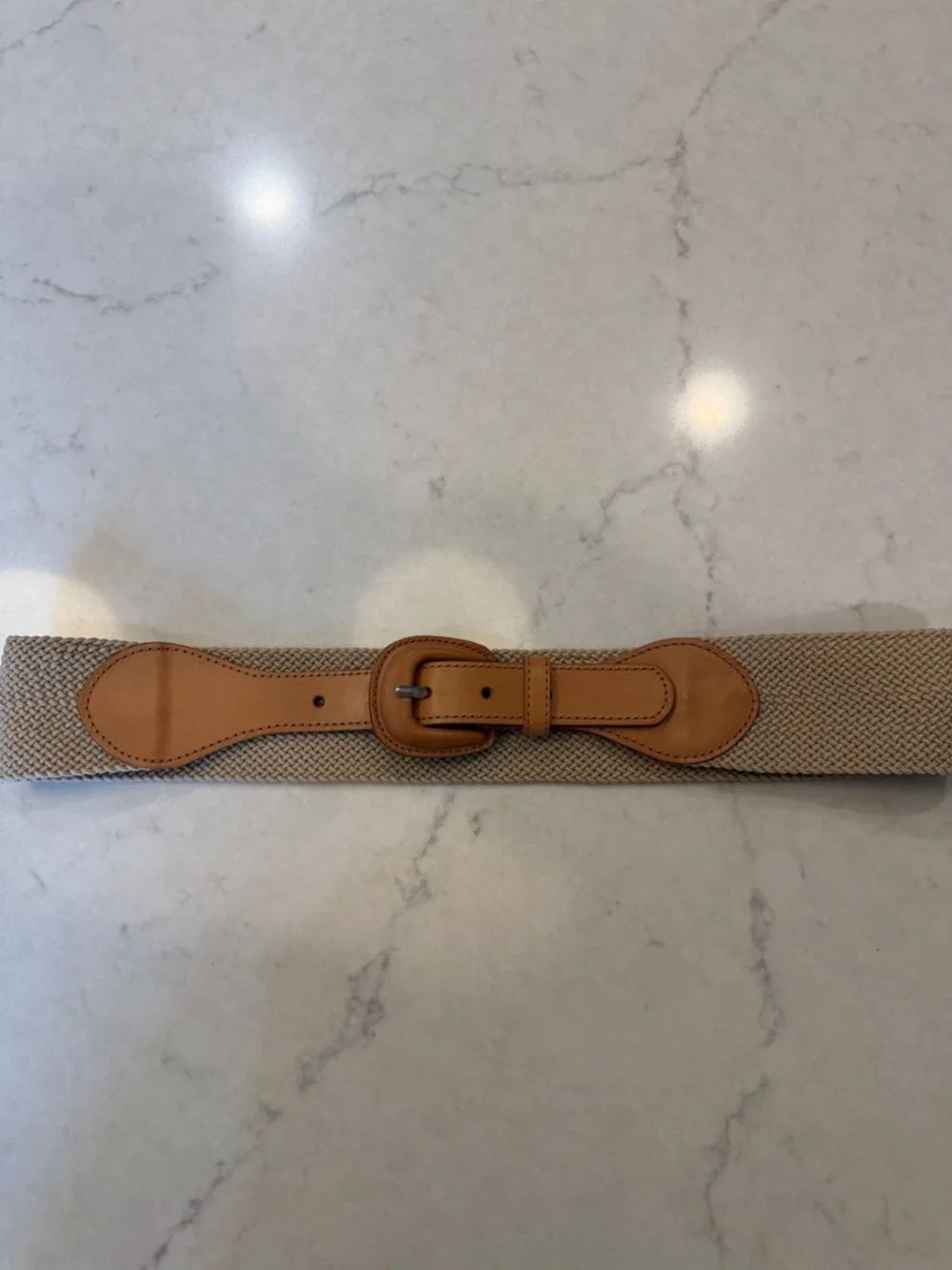 J. Crew Belt Womens Classic Preppy Leather Canvas Retro Basic Simple Everyday - Picture 2 of 5